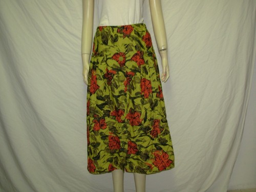 Gonna vintage verde fiori - gonna, a