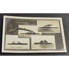 Cartolina II Divisione della I Squadra Incrociatori Corazzati - Amalfi - Pisa- S