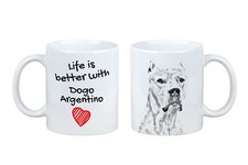 Dogo Argentino cup with a dog