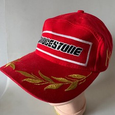 Cappello Berretto Bridgestone 1° Rosso Ricamato Motorsport Racing Foglia Oro Podio F1
