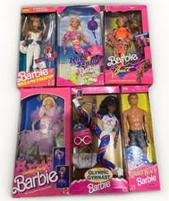 Lotto 6 bambole Barbie vintage anni 90 nuove con scatola Mattel da collezione Bundle Midge, Ken altro