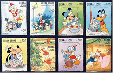 Sierra Leone 1993 Disney, albero di Natale, Topolino, Minnie, Pluto, Pippo, Treno MNH