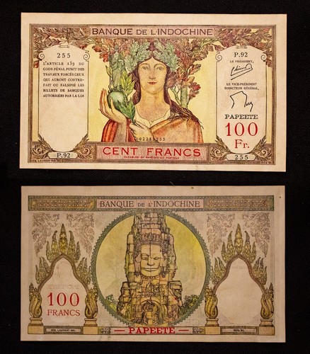 1937 100 francs - -, tahiti