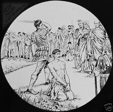 Glass Magic Lantern Slide ROMAN SOLDIER EXECUTING MAN C1890 RELIGION ST ALBANS