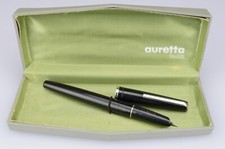 Auretta 32 by Aurora Stilografica Resina "Black" Cartucce Nib "F" Italy 1970s