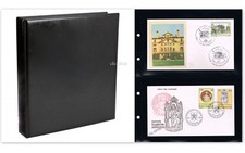 ALBUM RACCOGLITORE PER BUSTE FDC CON 25 FOGLI NERI