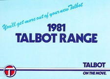 1981 Talbot Car Range Brochure