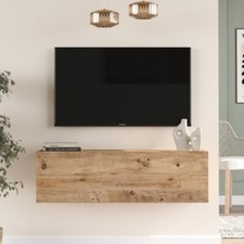 MODAL CASA Mobile porta tv sospeso moderno design 100xH30 cm rovere Oksana