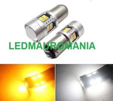 Lampadina 1157 P21/5W Led BIANCO-GIALLO Bicolore Freccia Posizione Auto 20 SMD