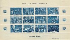 1943 FRANCIA BF ERINNOFILO PARIGI - AIUTO INTELLETTUALI AZZURRO 12 V. MNH MF5250