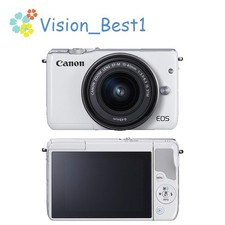 Canon EOS M10 fotocamera digitale mirrorless con obiettivo 15-45 mm rilevamento viso bianco