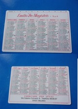 Calendario tascabile plastica 1980 Pubblicità EMILIO DE MAGISTRIS forn. x uffici