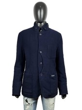 Woolrich Cappotto blu in Lana Uomo Taglia XL Giacca Imbottita chiusura bottone