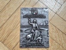 Vespa Club d'Italia placca Metallica badge Plaque Plakette Congresso Pontedera 