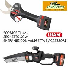 Kit per potatura a batteria Lisam forbice TL 42 + seghetto SG 21 con valigette