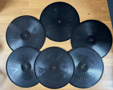 Antique Lot of 6 Victor Etched One sided Victrola Records and Record Binder Case