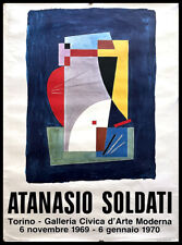 1970 * Manifesto Poster Arte "ATANASIO SOLDATI - Galleria Civica Torino 1970" It