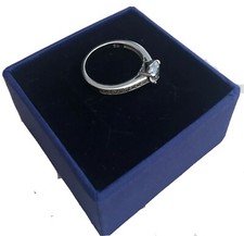 ANELLO DONNA ORIGINALE SWAROVSKI IDEA REGALO COLORE ARGENTO GIOIELLI 