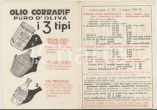 1934 IMPERIA Giuseppe CORRADI Olio d'oliva - Biglietto con listino prezzi