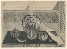 Giuseppe Viviani - Cocomero sulla terrazza - Litografia 