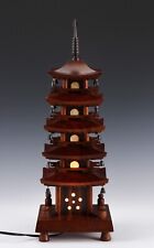 Lampada PAGODA giapponese vecchia figura vintage in legno CINQUE PIANI 五重塔