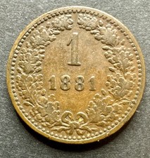 1881 Austria, 1 Kreuzer moneta