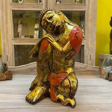 Scultura Buddha in legno