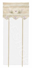 COPPIA TENDA FINESTRA PORTAFINESTRA PROVENZALE SHABBY BIANCO ECRU' lino LAVANDA
