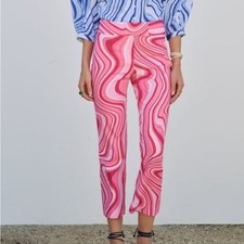 ZARA Pink Swirl Linen Blend
