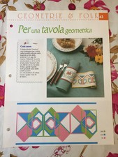 Schema punto croce Ricamo Geometrie e folk Tavola geometrica portatovagliolo