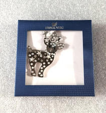 Swarovski RENNA ORNAMENTO Babbo Natale Natalizio Argento Festività