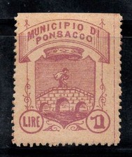 Ponsacco - Nuovo ** 100% marche comunali 1 Lira, Municipio