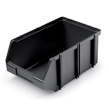 Set di 6 Contenitori a Bocca di Lupo Box 30x20x14 cm per Magazzino nero