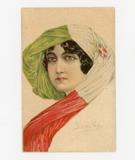 Cartolina Patriottica Tricolore Italia Vittoria Grande Guerra Bourrillon