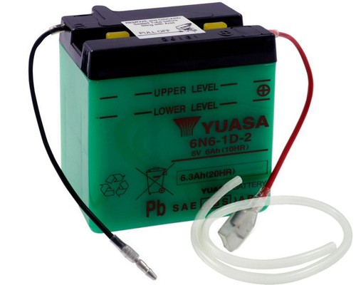 Batteria 6ah yuasa 6n6 - 6v,