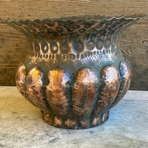 Vaso rame sbalzato mano - vaso,