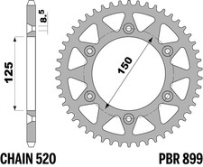 CORONA ERGAL 50 DENTI PER KTM