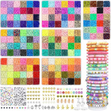 20860 Perline per Braccialetti, 168 Colori 6Mm Piatte per Bigiotteria Fai Da Te,