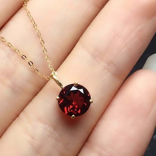 Ciondolo granato rosso 2ct - rosso,