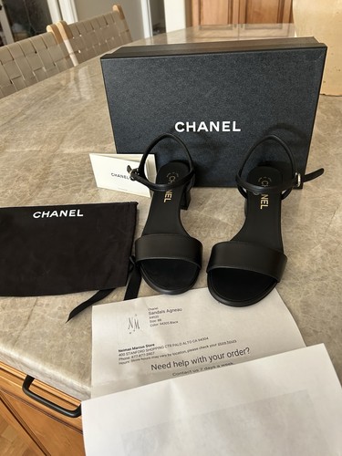 Sandali chanel neri pelle - sandali,