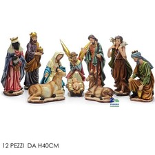 NATIVITA' PRESEPE STATUE SET 12 PZ CM 40 H PERSONAGGI COLORATI IN RESINA 81954