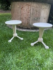 Coppia Sgabelli in legno laccati bianco per Möbelhaus, anni '70