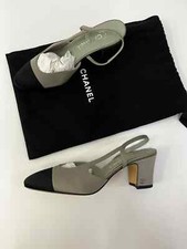 CHANEL Slingback Heels – Green  & Black – Size EU 39 / UK 6 / US 8.5 – New