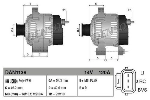 Alternatore per ford - focus, ii