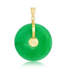 14K Yellow Gold, Jade 22mm