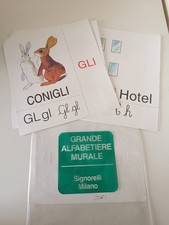 Alfabeto murale Alfabetiere Signorelli Milano 28 schede cm 32,5x28,5 perfette