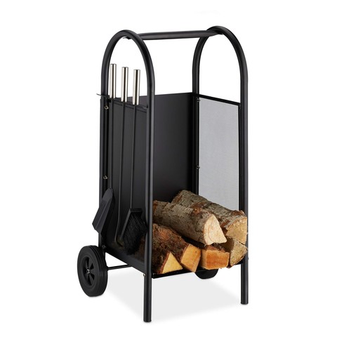 Relaxdays carrello portalegna - relaxdays,