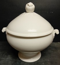 GINORI antica grande zuppiera smalto bianco marchio periodo 1880/1930