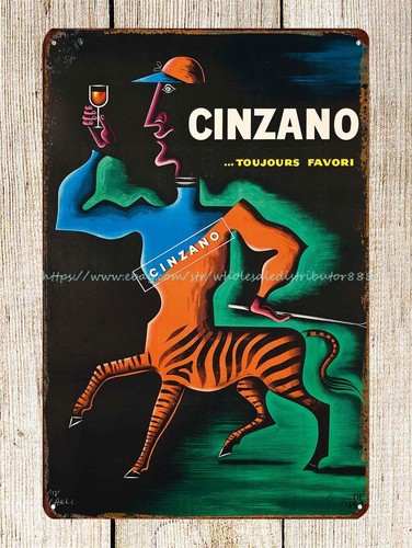 Insegna latta metallo cinzano - metallo,
