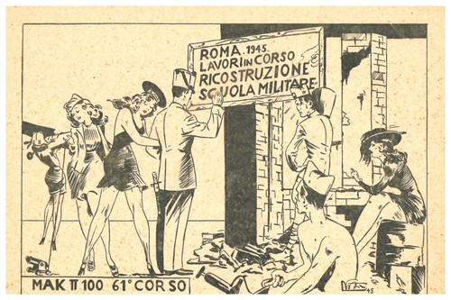 Scuola militare roma 1945 - militare,